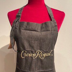 NEW Crown Royal Whiskey Black Denim Bartender Apron with Pockets